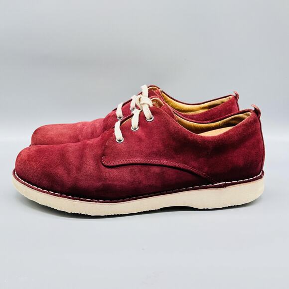 Samuel Hubbard Shoes Mens 14 Burgundy Suede Sneaker Lace Up Vibram Sole Derby - Picture 3 of 11